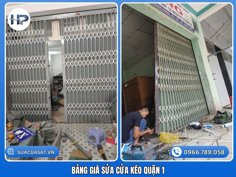 Chi phí sửa chữa thường dao động từ 100.000đ – 600.000đ/, tùy theo từng hạng mục thi công và tình trạng thực tế của cửa sắt sau khi kỹ thuật viên khảo sát trực dưới đây là bảng giá dịch vụ sửa cửa kéo giá rẻ quận 1: