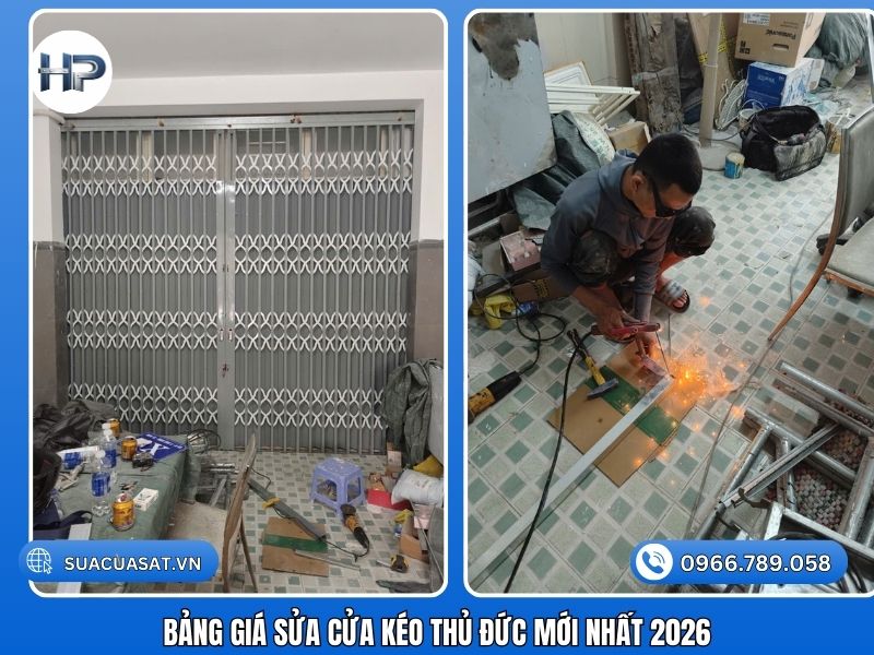 Bảng Giá Sửa Cửa Kéo Thủ Đức Mới Nhất 2026