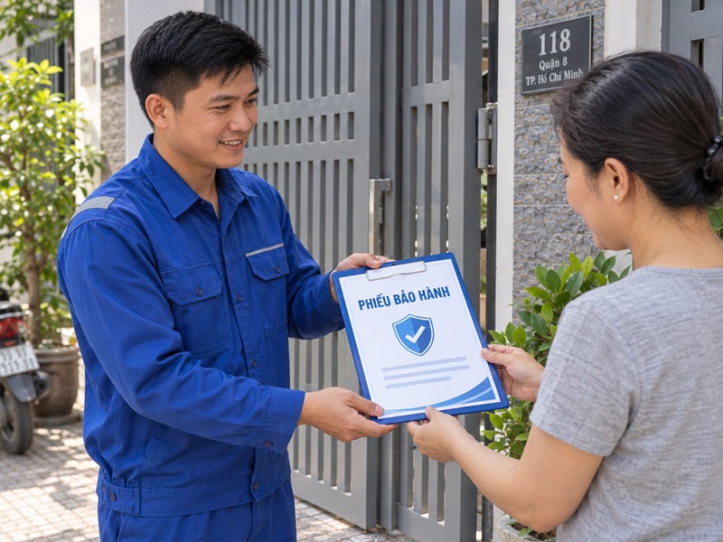 phiếu bảo hành sau khi sửa cửa sắt tại nhà quận 8