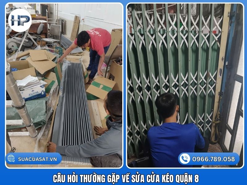 Cửa kéo bị kẹt phải làm sao? Đầu tiên hãy kiểm tra đường ray xem có vật cản không. Nếu không, có thể do hỏng bạc đạn hoặc lệch ray. Đừng cố kéo mạnh gây sửa cửa kéo bung lá, hãy gọi thợ chuyên nghiệp. Cách sửa cửa kéo bị lệch ray tại nhà? Nếu lệch nhẹ, bạn có thể dùng búa gõ nhẹ để nắn lại máng treo. Tuy nhiên, nếu lệch nặng hoặc cửa đã rớt khỏi ray, cần tháo dỡ để chỉnh lại khung, việc này cần dụng cụ chuyên dụng. Thợ có làm việc vào ngày Chủ Nhật và Lễ Tết không? Hòa Phát phục vụ 24/7, bao gồm cả sửa cửa kéo ngày lễ. Chúng tôi hiểu rằng sự cố cửa ảnh hưởng trực tiếp đến an ninh nhà bạn. Sửa cửa kéo rỉ sét lâu năm có được không? Chúng tôi sẽ cắt bỏ phần mục nát, hàn gia cố sắt mới và sơn lại, tiết kiệm chi phí hơn thay cửa mới.