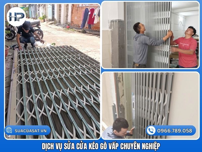 Hòa Phát không chỉ đơn thuần là thợ cơ khí, chúng tôi là chuyên gia giải quyết mọi vấn đề về cửa kéo với giải pháp tối ưu nhất cho túi tiền của khách hàng. Dịch vụ của chúng tôi bao quát toàn bộ các nhu cầu từ nhỏ đến lớn: Sửa chữa triệt để các lỗi phổ biến Sửa cửa kéo bị kẹt ray, nặng, kêu to: Chúng tôi tiến hành vệ sinh chuyên sâu, thay bạc đạn chất lượng cao và sửa máng treo bị biến dạng. Kết quả giúp cửa vận hành êm ái, chấm dứt tình trạng sửa cửa kéo kêu to khi kéo. Sửa cửa kéo bị xệ, lệch cánh, gãy nhíp: Kỹ thuật viên sẽ thực hiện gia cố nhíp chéo, thay nhíp cửa kéo bằng vật liệu thép dày, hàn lại cửa sắt tại các mối nối bị bong tróc và căn chỉnh lại toàn bộ cánh cửa về vị trí cân bằng. Xử lý sự cố về khóa: Sửa khóa cửa kéo, xử lý ổ khóa bị kẹt bi do rỉ sét hoặc bát khóa bị lệch, gãy. Chúng tôi nhận thay thế bát khóa xuyên tâm chống cắt để tăng cường an ninh. Thay thế lá cửa hư hỏng: Chuyên thay lá cửa kéo, sửa chữa các lá cửa bị rách, móp méo hoặc sửa cửa kéo rỉ sét nặng phần chân bằng lá cửa Đài Loan chính hãng.