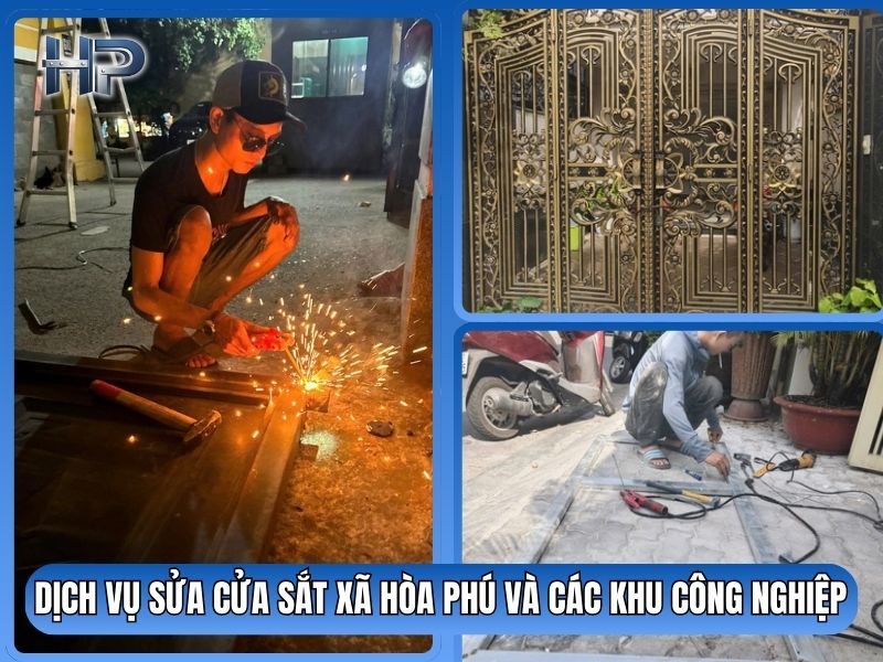 Xã Hòa Phú là khu vực trọng điểm với Khu Công Nghiệp Đông Nam và rất nhiều khu nhà trọ công nhân. Nhu cầu về an ninh tại đây là cực kỳ lớn. Thợ sửa cửa sắt xã Hòa Phú túc trực 24/7 Chúng tôi bố trí riêng một tổ đội kỹ thuật chuyên phụ trách khu vực này. Sửa cửa sắt tại xã Hòa Phú Củ Chi: Cam kết có mặt sau 10 – 15 phút. Phục vụ các dãy trọ: Hàn gia cố bát khóa chống trộm, sửa cửa cổng chung, hàn khung bảo vệ chống trộm leo trèo. Phục vụ nhà xưởng: Sửa cửa cổng lùa kích thước lớn, sửa cửa sắt kho hàng. Dịch vụ đa dạng tại Hòa Phú Không chỉ cửa đi, thợ sửa cửa sắt xã Hòa Phú còn nhận: Sửa cửa sắt bị lệch bản lề cho các hộ dân cư. Hàn sửa cửa sắt ; cho các ki-ốt, sạp chợ, cửa hàng buôn bán.