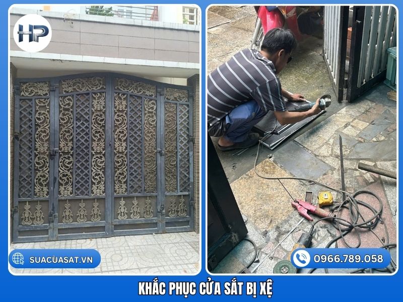 Khắc phục cửa sắt bị xệ, cạ nền nhà nhanh chóng, trả lại sự cân bằng