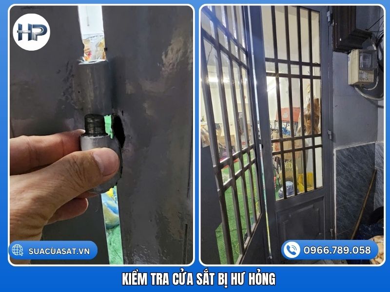 Kiểm tra cửa sắt bị hư hỏng, đánh giá tình trạng cửa cũ chính xác