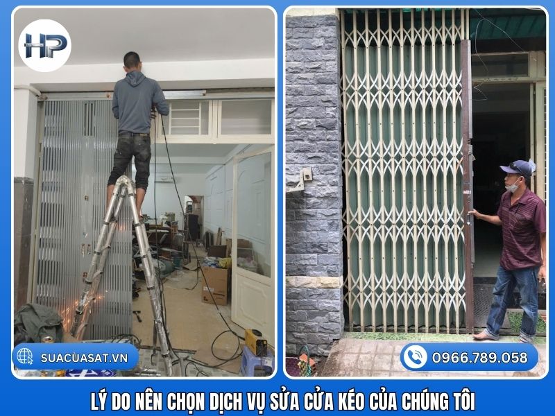 Giữa hàng trăm đơn vị quảng cáo trên mạng, Cơ Khí Hòa Phát vẫn giữ vững vị thế số 1 tại Quận 7 nhờ vào các giá trị cốt lõi (Kinh nghiệm – Chuyên môn – Uy tín – Tin cậy): Tốc độ thần tốc: Cam kết thợ sửa cửa kéo đến sau 15 phút. Chúng tôi hiểu thời gian của khách hàng Quận 7 là vàng bạc, đặc biệt là các cửa hàng kinh doanh. Hoạt động 24/7: Chúng tôi nhận sửa cửa kéo ngoài giờ, phục vụ cả ban đêm. Bạn sẽ không bao giờ phải ngủ canh cửa vì không đóng lại được. Chi phí tiết kiệm: Chúng tôi là đơn vị sửa cửa kéo từ 200k, mức giá cạnh tranh nhất thị trường. Luôn ưu tiên phương án sửa chữa phục hồi thay vì thay mới tốn kém. Bảo hành dài hạn: Chế độ sửa cửa kéo bảo hành dài hạn từ 6-12 tháng. Có tem bảo hành dán trực tiếp trên cửa, phiếu thu rõ ràng. Linh kiện chính hãng: Thay khóa cửa kéo giá bao nhiêu hay giá thay bánh xe cửa kéo đều đi kèm với cam kết chất lượng. Bánh xe bạc đạn Nhật, lá tole mạ màu Đài Loan, khóa chống trộm cao cấp. Đội ngũ thợ lành nghề: Thợ có lý lịch rõ ràng, thái độ làm việc văn minh, lịch sự, dọn dẹp sạch sẽ sau khi sửa.