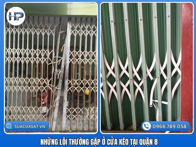 Trong quá trình phục vụ tại Quận 8, chúng tôi nhận thấy cửa kéo tại đây thường gặp các sự cố đặc thù do môi trường ẩm thấp. Dưới đây là những dấu hiệu bạn cần gọi sửa cửa kéo tận nơi ngay lập tức: