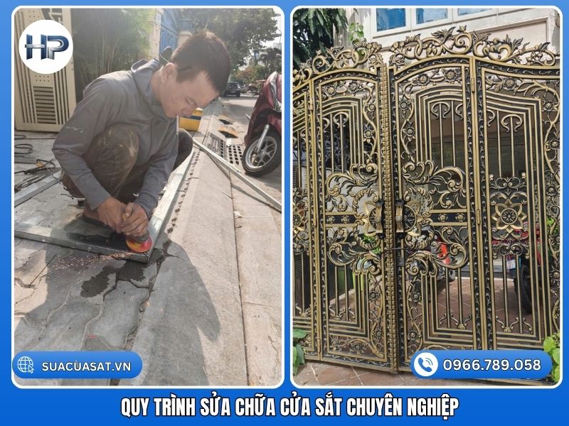 Quy trình sửa chữa cửa sắt chuyên nghiệp, đảm bảo kỹ thuật và an toàn