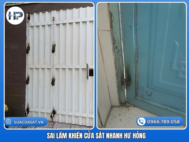 Những sai lầm phổ biến khiến cửa sắt nhanh hư hỏng, rỉ sét cần tránh