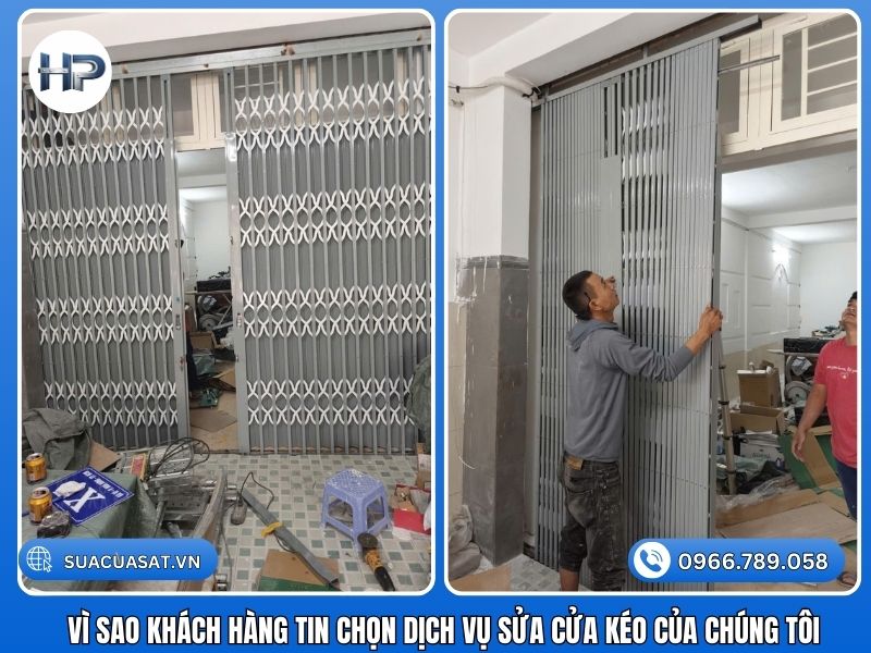Giữa hàng trăm đơn vị, Hòa Phát tự tin khẳng định vị thế sửa cửa kéo uy tín số 1 tại Quận 8 nhờ các yếu tố E-E-A-T: Sửa cửa kéo 24h bất kể ngày đêm: Sự cố cửa không chừa giờ hành chính. Chúng tôi nhận sửa cửa kéo ngoài giờ, phục vụ cả ban đêm để đảm bảo an ninh cho bạn. Tốc độ thần tốc: Cam kết có mặt sau 15-30 phút. Khách hàng Quận 8 không thể chờ đợi lâu vì cần đóng/mở cửa để buôn bán. Giá cả minh bạch: Chúng tôi là đơn vị sửa cửa kéo giá rẻ cạnh tranh nhất thị trường. Báo giá sửa cửa kéo rõ ràng trước khi làm, không “vẽ bệnh”. Bảo hành dài hạn: Chế độ sửa cửa kéo bảo hành dài hạn từ 6-12 tháng. Có tem bảo hành dán trên cửa sau khi sửa. Linh kiện chất lượng: Thay khóa cửa kéo giá bao nhiêu hay giá thay bánh xe cửa kéo đều đi kèm với cam kết chất lượng chính hãng.