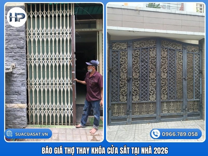 Báo giá thợ thay khóa cửa sắt tại nhà 2026