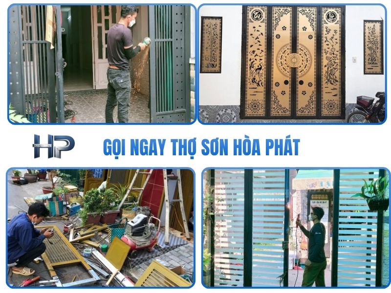Dịch vụ sơn cửa sắt giả gỗ TPHCM cao cấp, tạo vân gỗ tự nhiên, sang trọng, phù hợp nhà phố và biệt thự