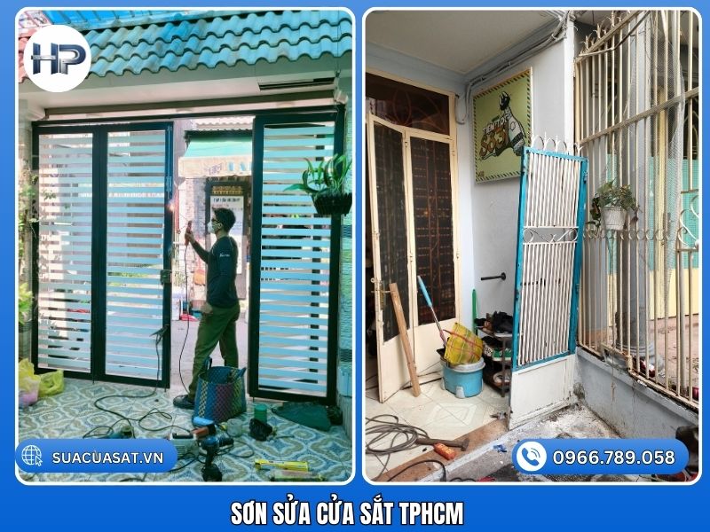 Dịch vụ sơn cửa sắt cổng sắt TPHCM bền đẹp như mới, thợ tay nghề cao, thi công đúng kỹ thuật, giá hợp lý