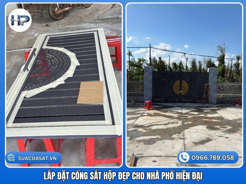 Cửa cổng sắt nhà phố cần kiểm tra bản lề khung và khóa trước khi sửa