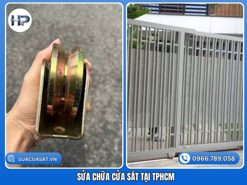 Dịch vụ sửa chữa cửa sắt tại TPHCM chuyên nghiệp, xử lý dứt điểm sự cố kẹt ray, hỏng con lăn